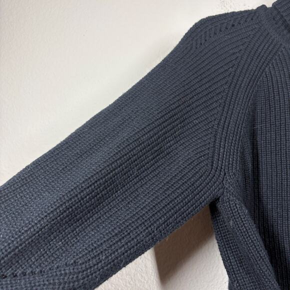 Modern Citizen Small Hiwa Tie Front Sweater Black Cotton Wool Crop Turtleneck - Picture 4 of 10